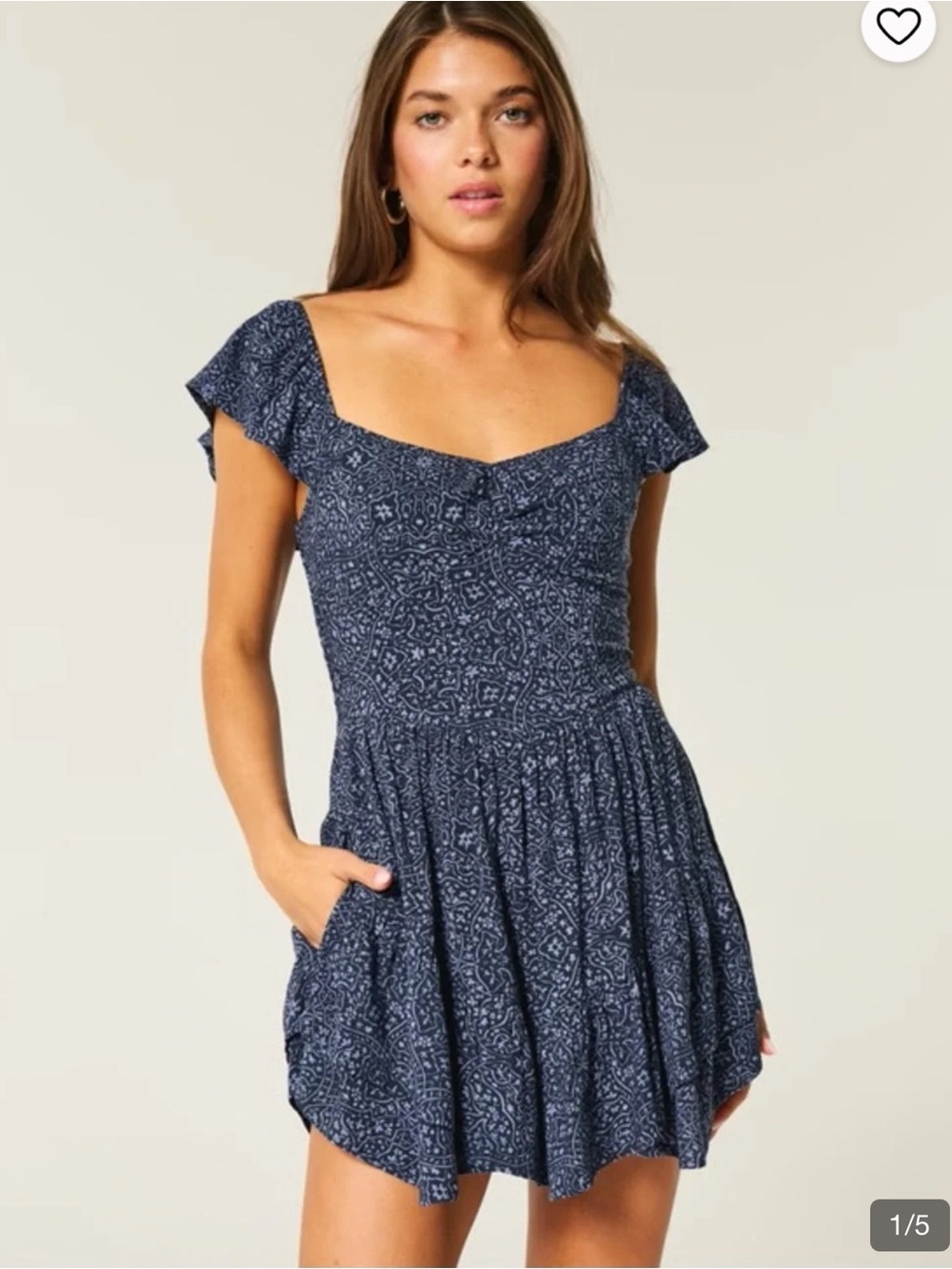 Hollister Women's Blue Cinch-bust Mini Skort Dress Blue Size M